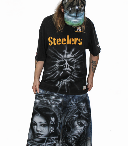 DEAD STEELERS NFL X REEBOK AIRBRUSHED CUSTOM VINTAGE TEE
