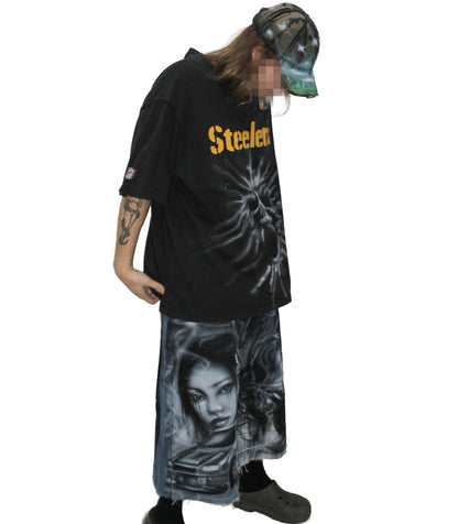 DEAD STEELERS NFL X REEBOK AIRBRUSHED CUSTOM VINTAGE TEE