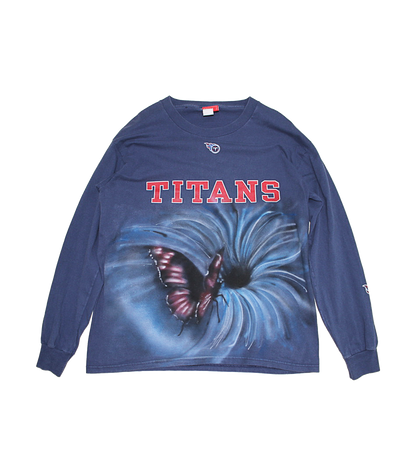 TITANS BUTTERFLY VORTEX “NFL” AIRBRUSHED CUSTOM VINTAGE LONG SLEEVE