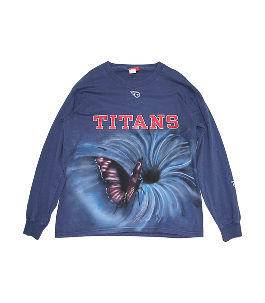 TITANS BUTTERFLY VORTEX “NFL” AIRBRUSHED CUSTOM VINTAGE LONG SLEEVE