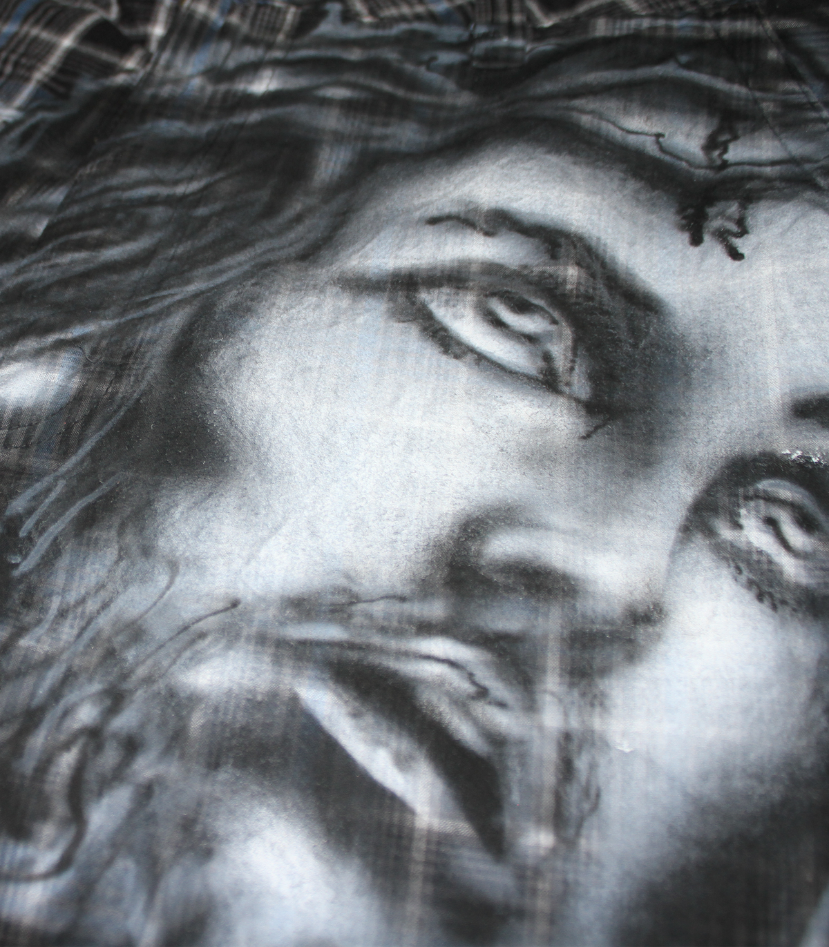 JESUS LORD AIRBRUSHED CUSTOM VINTAGE QUICKSILVER SHORT PANTS