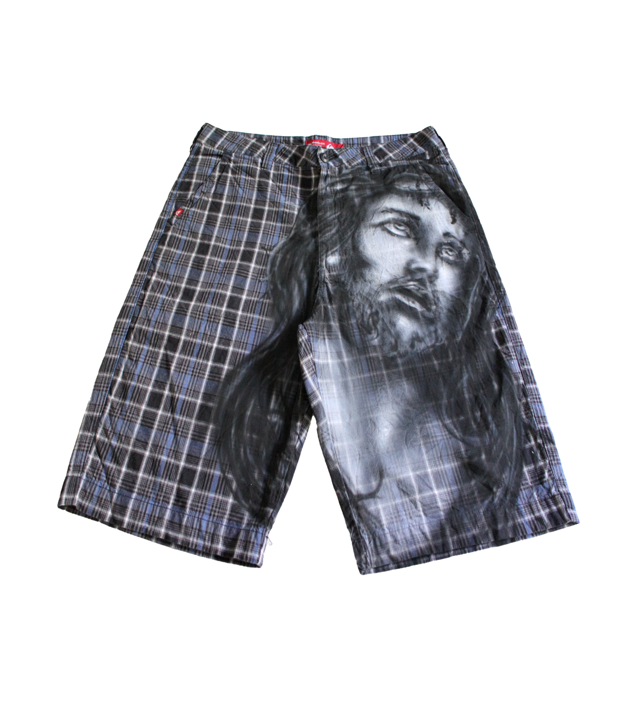 JESUS LORD AIRBRUSHED CUSTOM VINTAGE QUICKSILVER SHORT PANTS