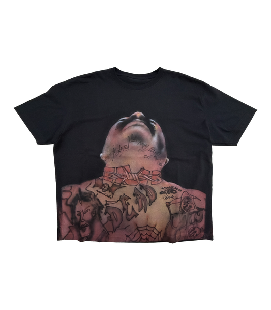 BODY AIRBRUSHED CUSTOM NEW BLACK BAGGY TEE